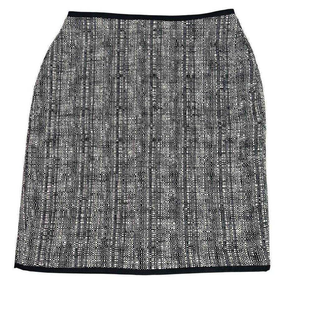 Talbots Tweed Black White Lined Skirt size 10P Alterations